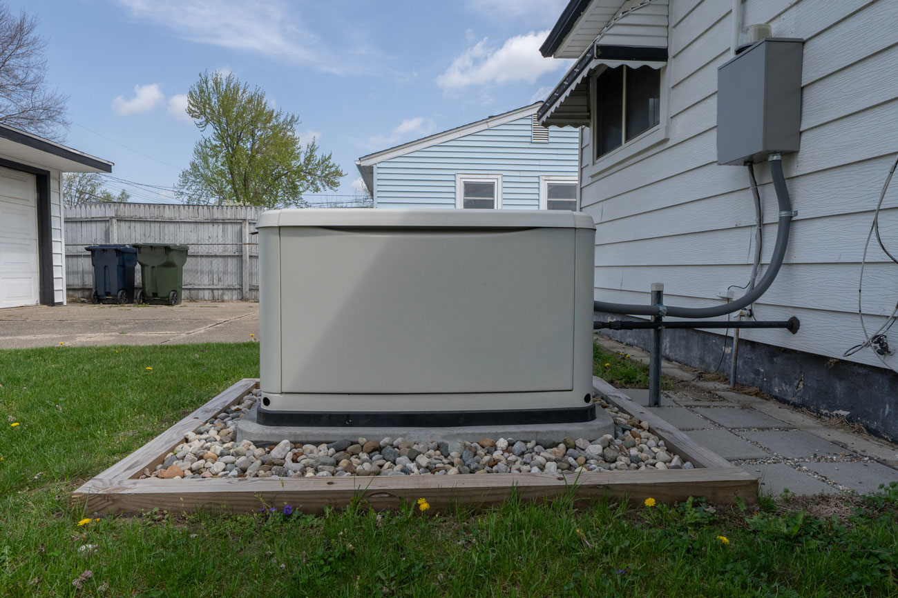 Standby generator setup with professional electrical connections by B-Line Electric LLC
